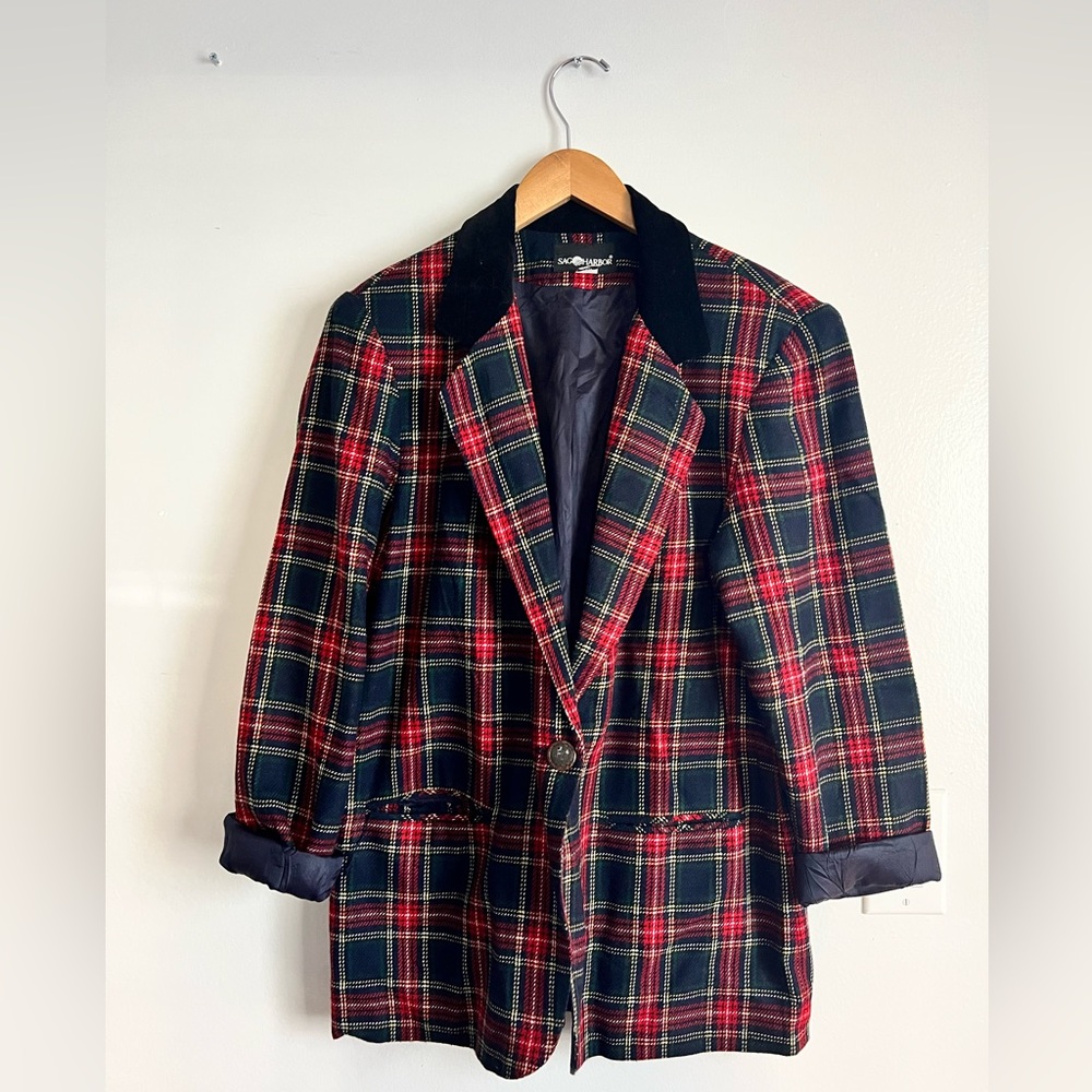 Vintage plaid blazer